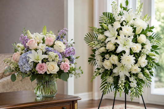 difference between sympathy flowers and funeral flowers